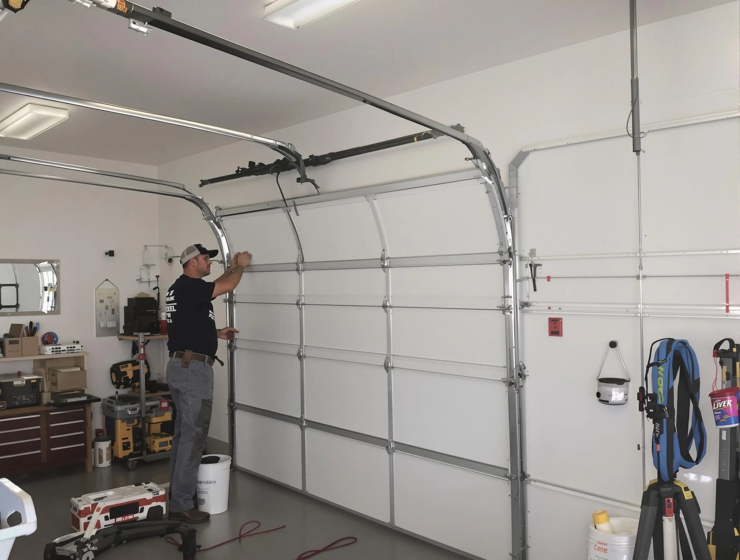 Temecula Garage Door Repair team installing new garage door in Temecula