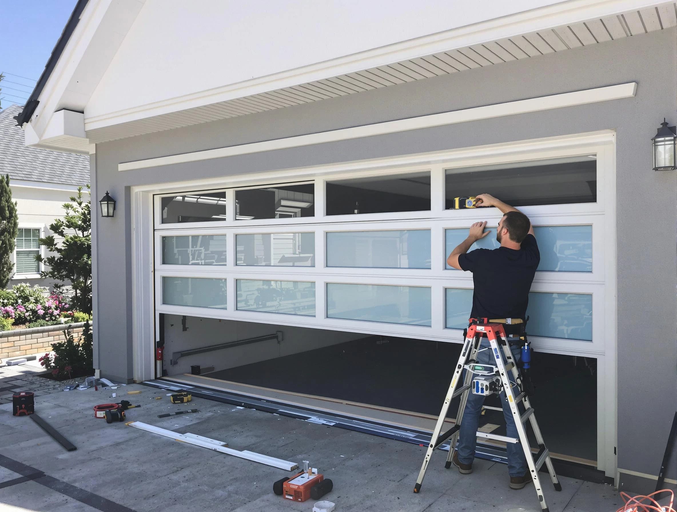 Temecula Garage Door Repair team performing garage door replacement in Temecula