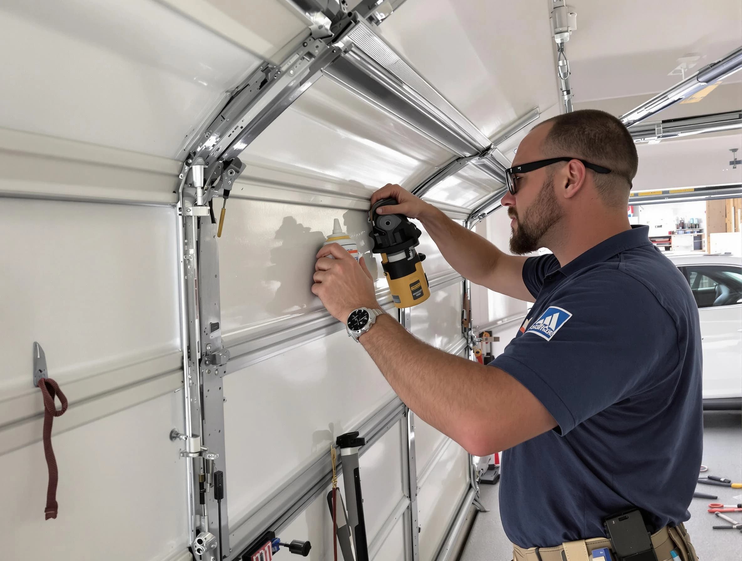 Temecula Garage Door Repair technician performing comprehensive noise reduction service in Temecula