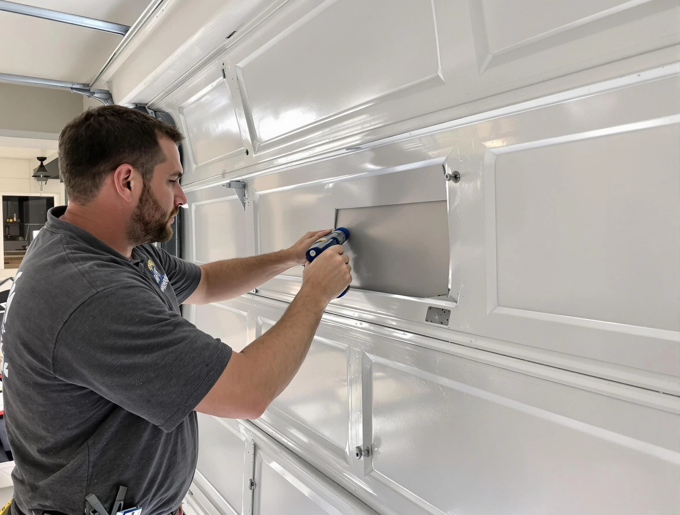 Garage door panel repair by Temecula Garage Door Repair in Temecula