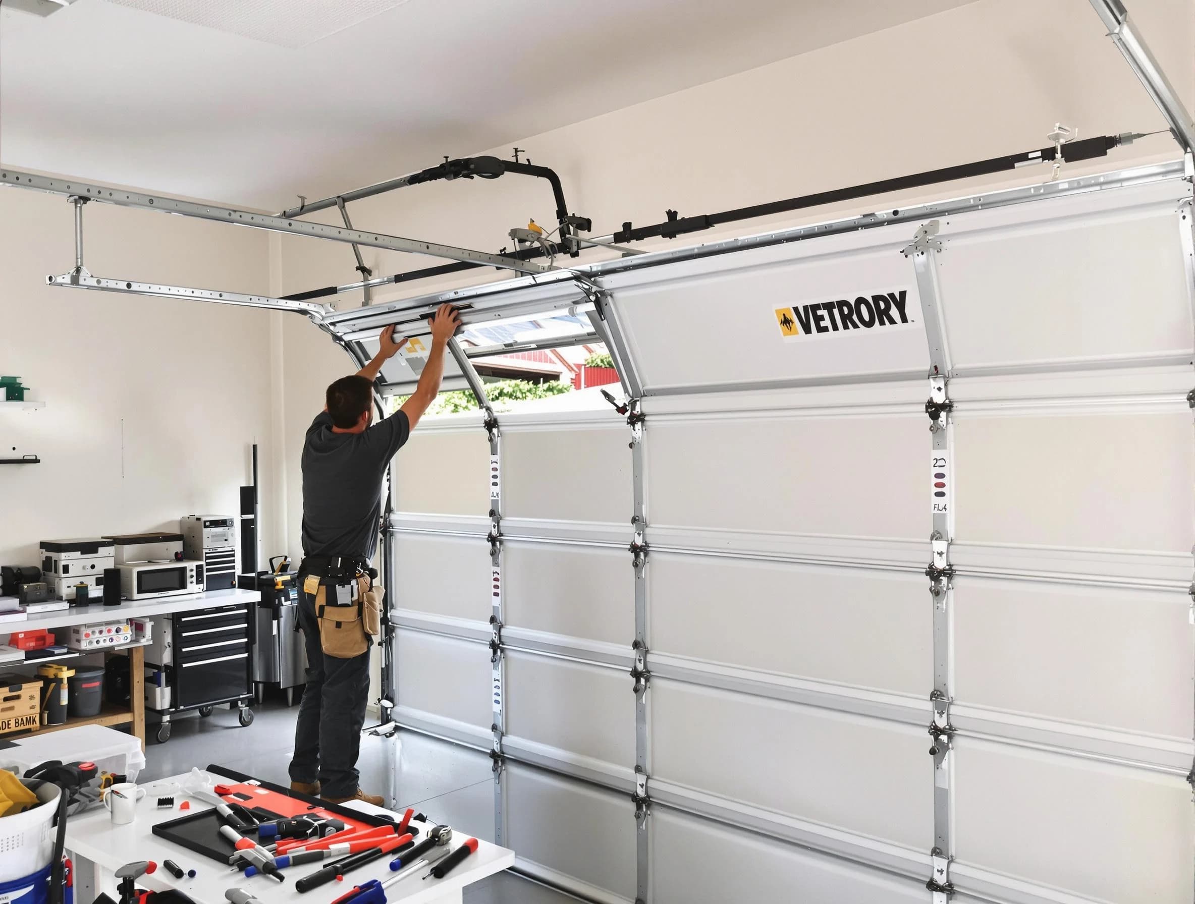 Temecula Garage Door Repair technician performing section replacement in Temecula