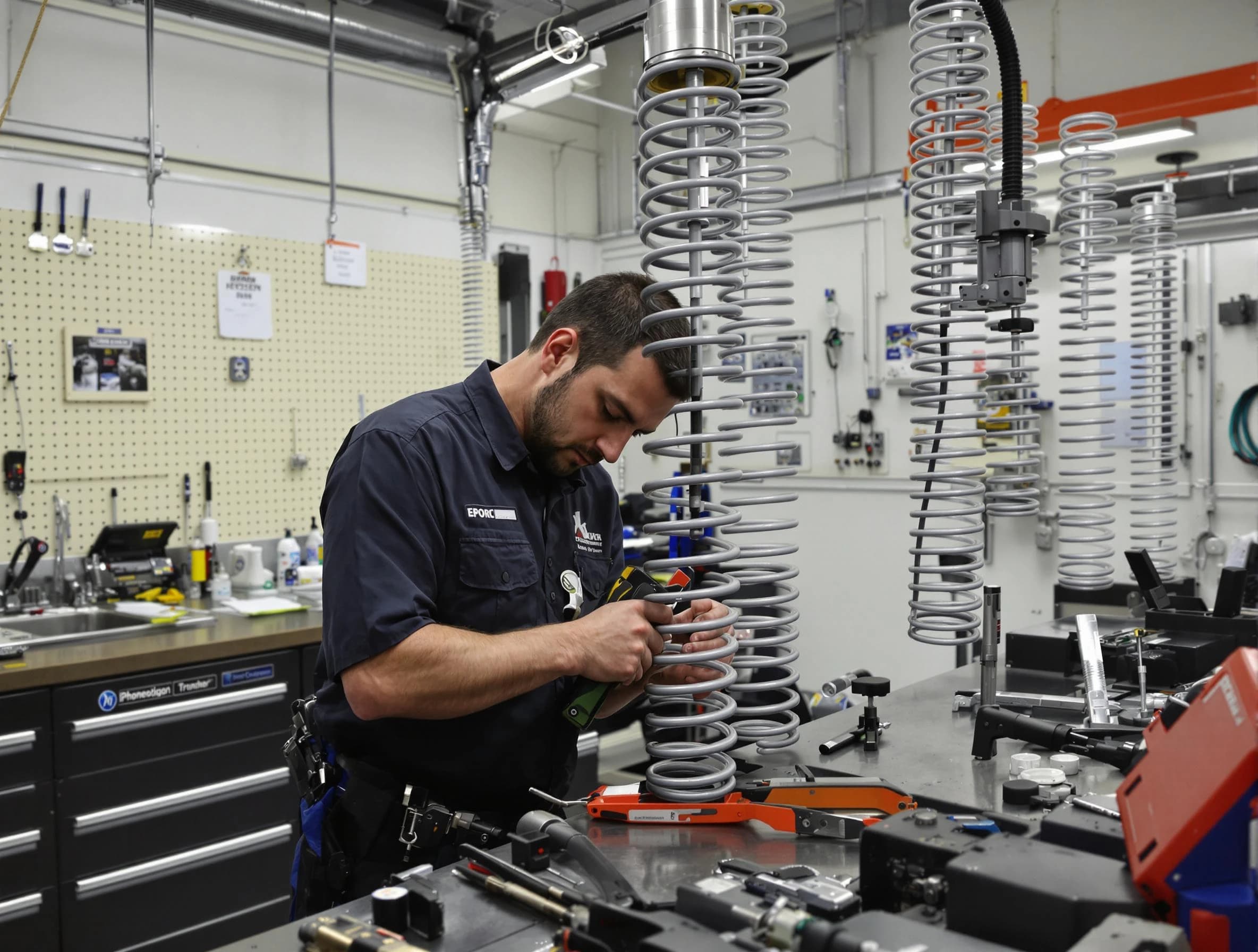 Temecula Garage Door Repair technician performing spring repair in Temecula
