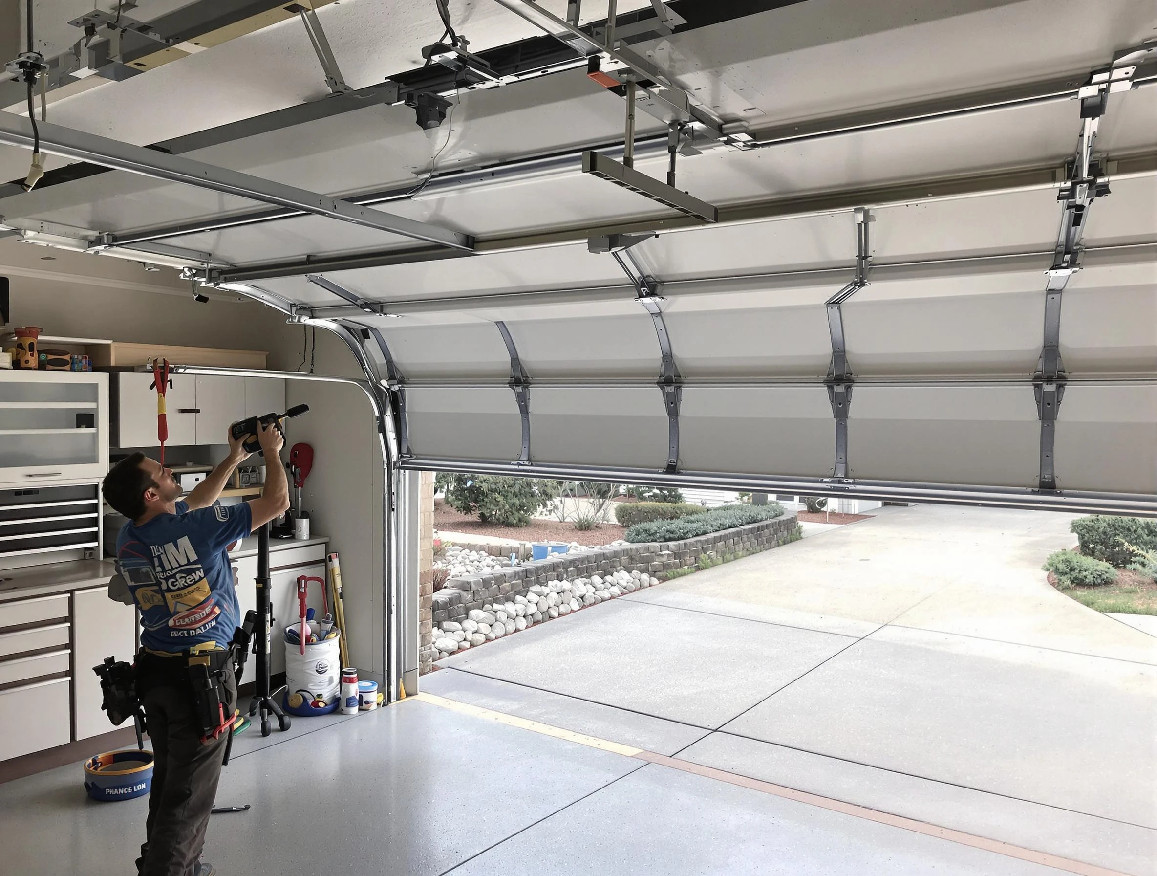 Garage door track repair service by Temecula Garage Door Repair in Temecula